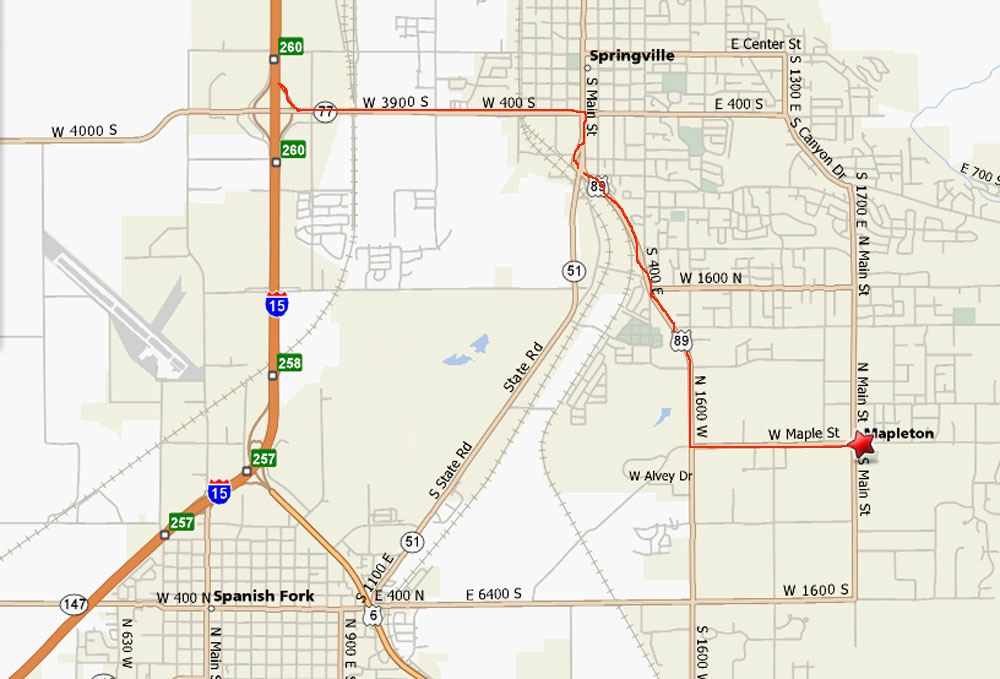 Hobble Creek 1/2 Marathon Course Maps and Discription Detailed Half